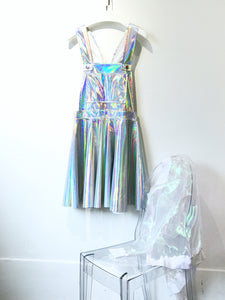 Holographic suspender Sparkle Flare Skater Dress