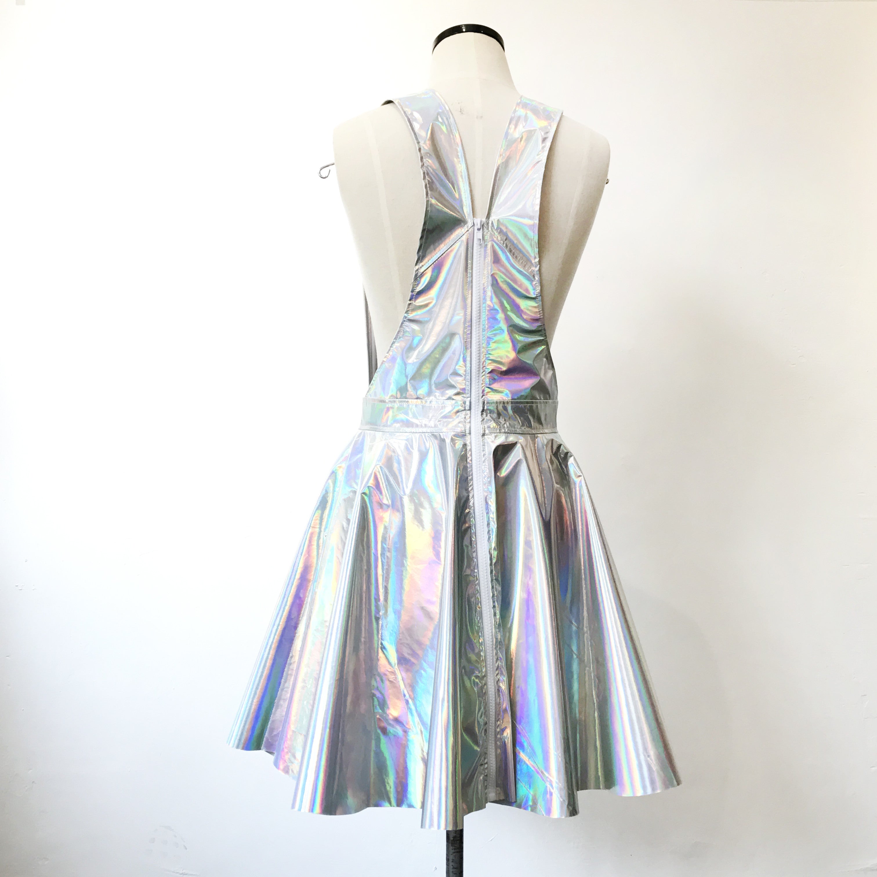 Holographic suspender Sparkle Flare Skater Dress