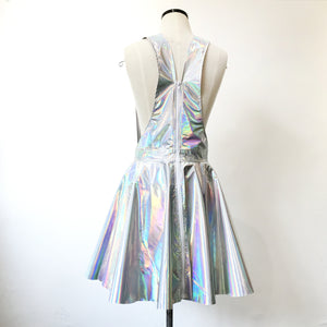Holographic suspender Sparkle Flare Skater Dress
