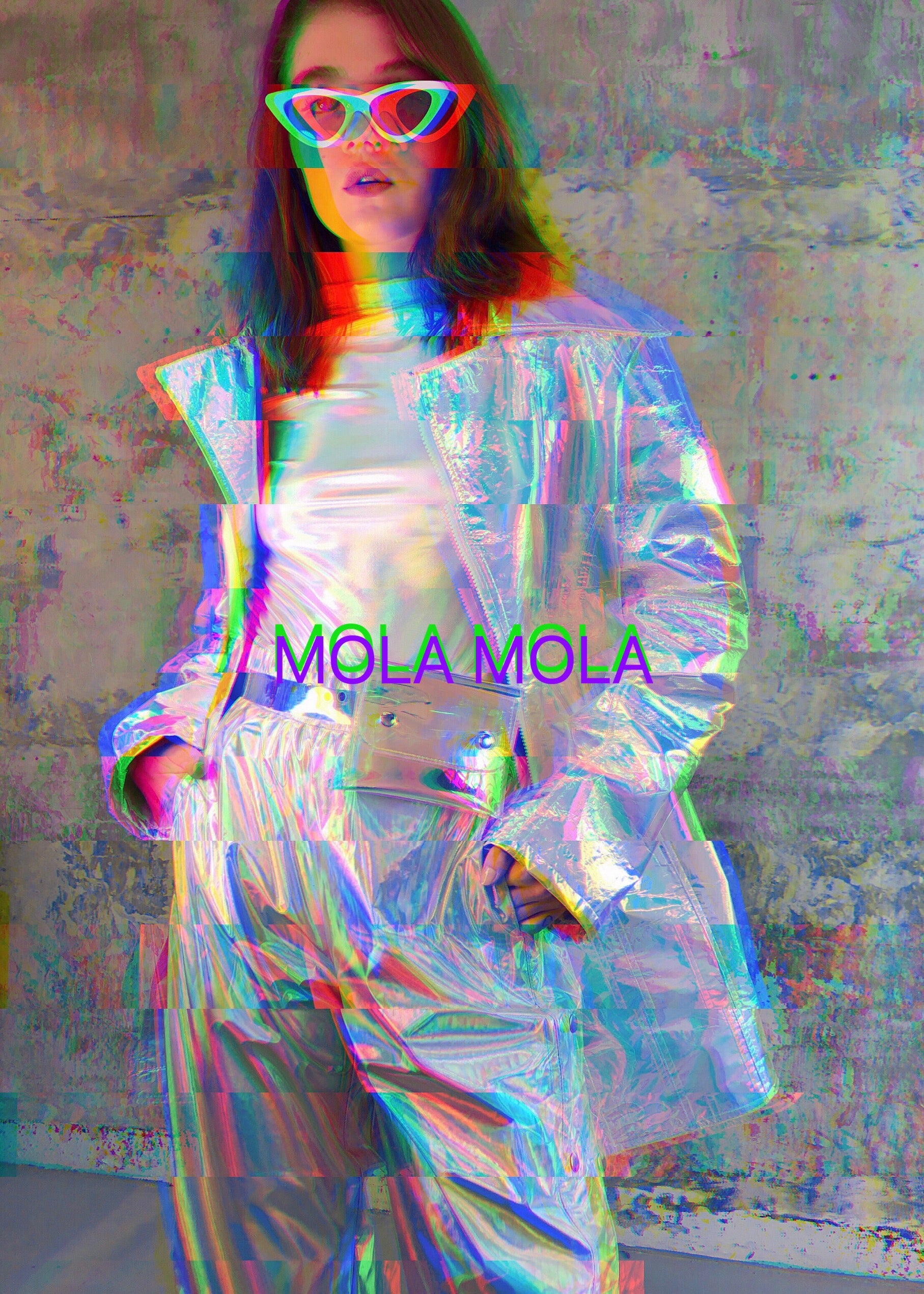 Holographic unicorn oversize long jacket