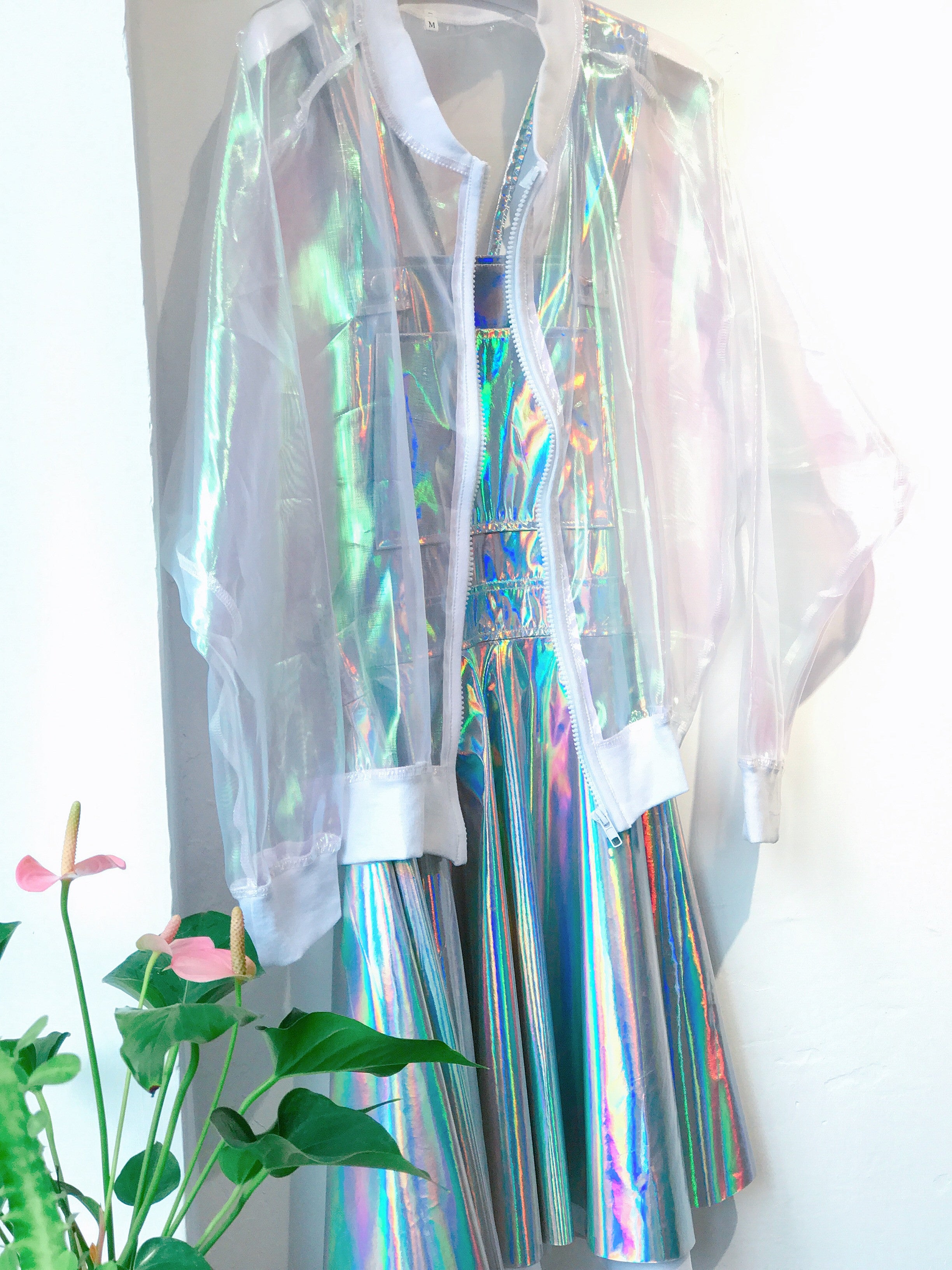 Holographic suspender Sparkle Flare Skater Dress