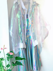 Holographic suspender Sparkle Flare Skater Dress