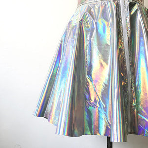 Holographic suspender Sparkle Flare Skater Dress