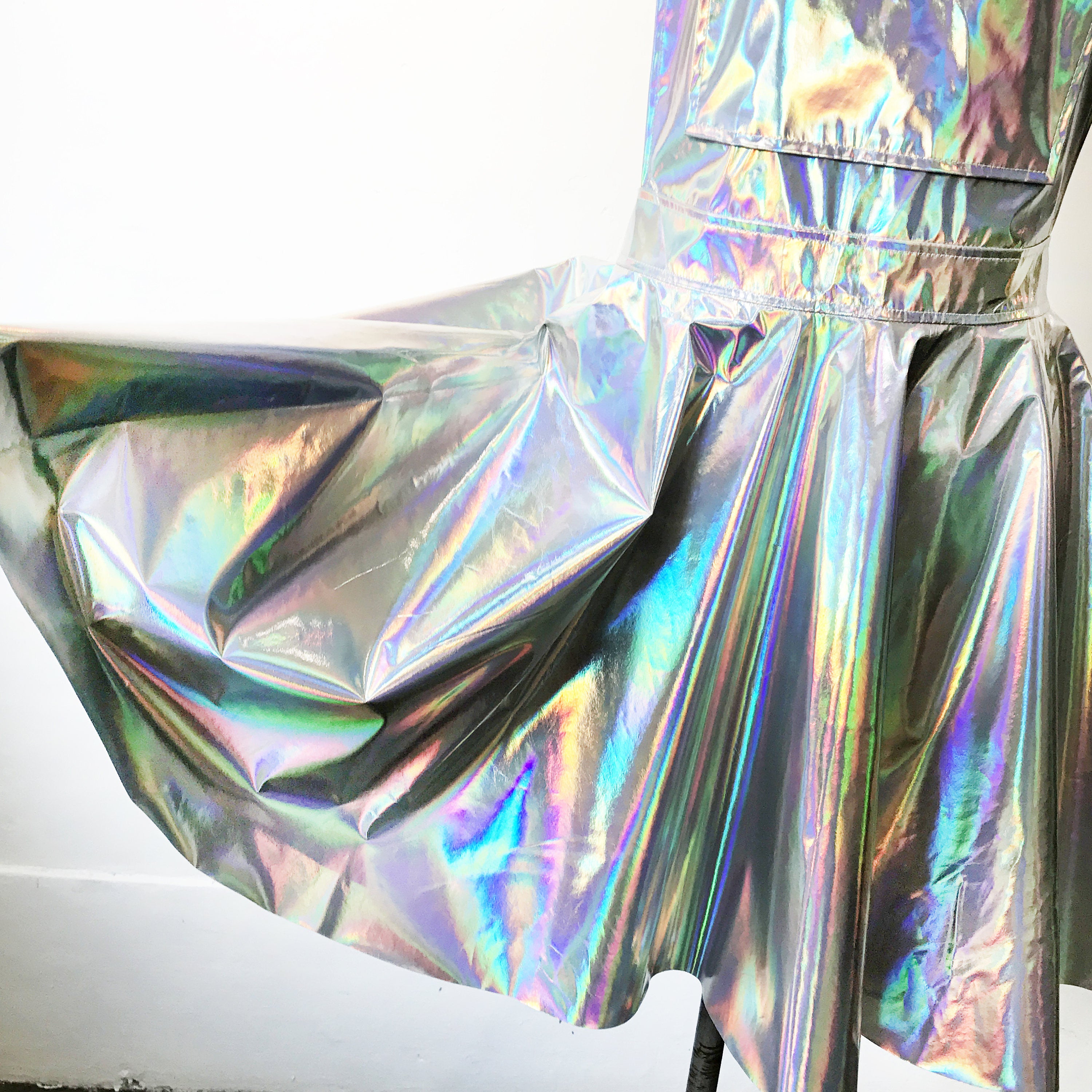 Holographic suspender Sparkle Flare Skater Dress