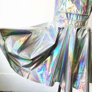 Holographic suspender Sparkle Flare Skater Dress